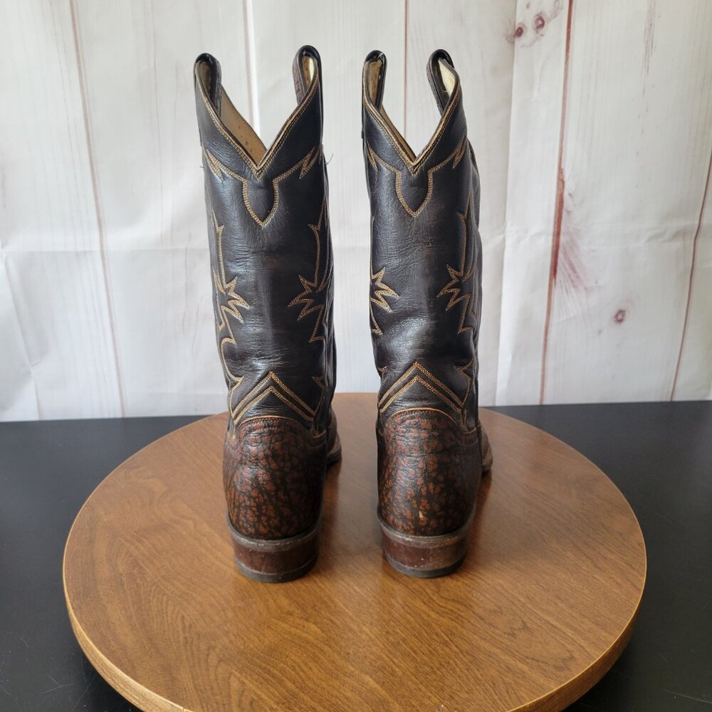 Vintage Tony Lama 6283 Brown Caribou Western Cowboy Boots. Men’s 10 R, El Paso, - Picture 5 of 12